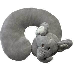 Kelly Baby Childs Neck Travel Pillow Age 0+ Gray Elephant 10" Small Stain